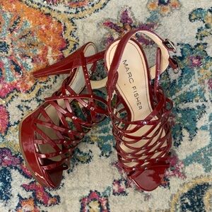 Marc Fisher Women's Red Strappy Sandals